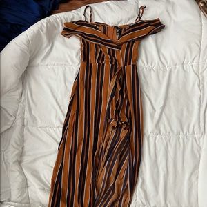 Striped shorts jumpsuit